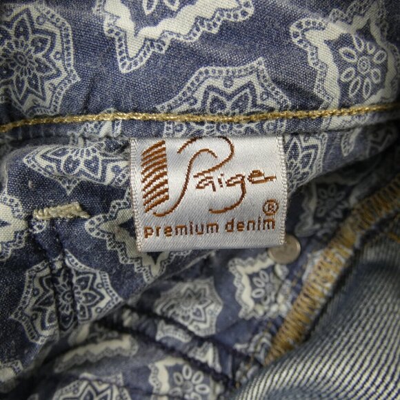 Paige USA Made Hidden Hills High Rise Boot Cut Jeans Dark Wash Size 32 #1434 - Picture 6 of 7